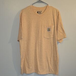 Carhartt Men's Beige/Peach Speckled Short Sleeve Tee LOT-M